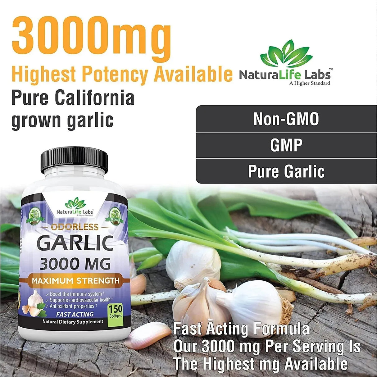 NATURALIFE LABS - NaturaLife Labs Odorless Garlic 3000Mg. 150 Capsulas Blandas - The Red Vitamin MX - Suplementos Alimenticios - {{ shop.shopifyCountryName }}