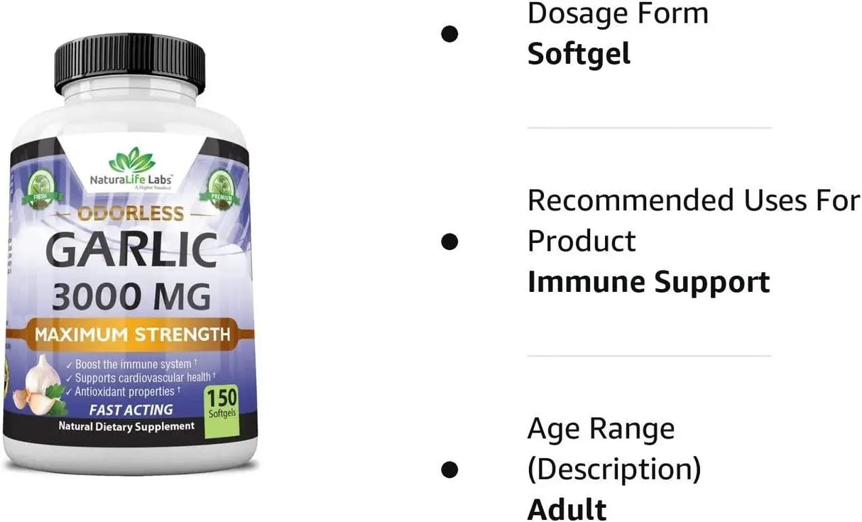NATURALIFE LABS - NaturaLife Labs Odorless Garlic 3000Mg. 150 Capsulas Blandas - The Red Vitamin MX - Suplementos Alimenticios - {{ shop.shopifyCountryName }}