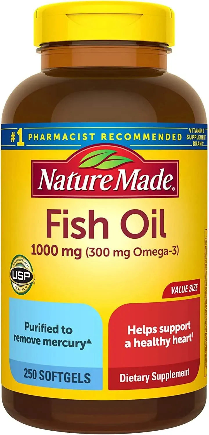 NATURE MADE - Nature Made Fish Oil 1000Mg. 250 Capsulas Blandas - The Red Vitamin MX - Suplementos Alimenticios - {{ shop.shopifyCountryName }}