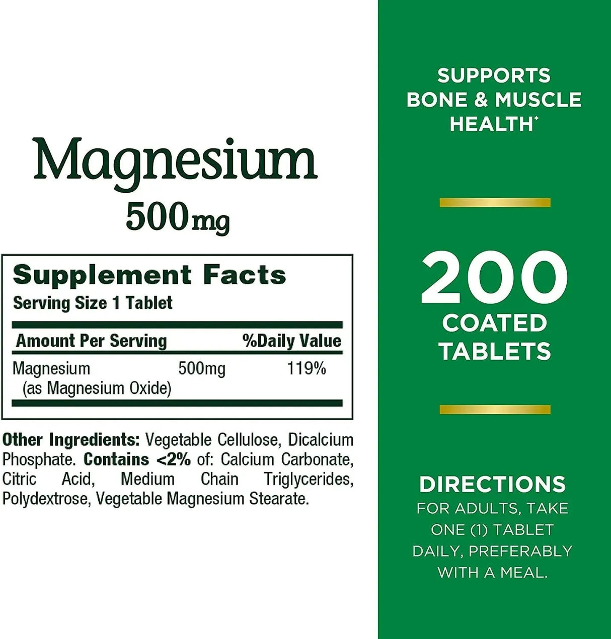 NATURE'S BOUNTY - Nature's Bounty Magnesium 500Mg. 200 Tabletas - The Red Vitamin MX - Suplementos Alimenticios - {{ shop.shopifyCountryName }}