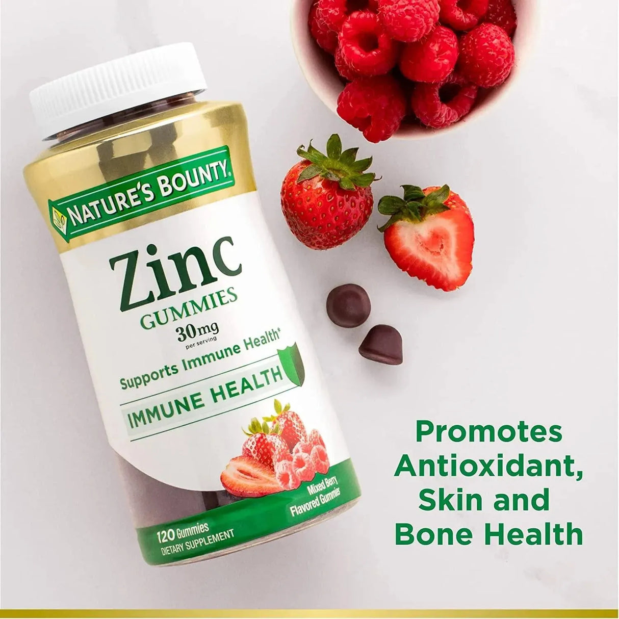 NATURE'S BOUNTY - Nature’s Bounty Zinc 30Mg. Gummies 120 Gomitas - The Red Vitamin MX - Suplementos Alimenticios - {{ shop.shopifyCountryName }}
