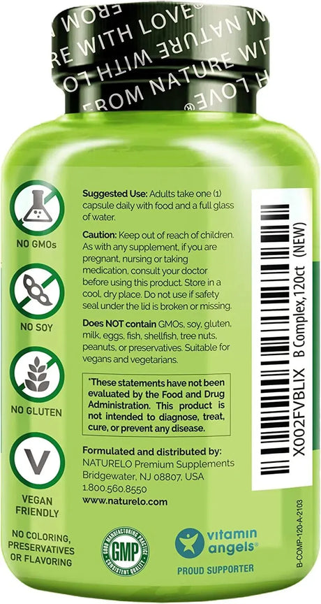 NATURELO - NATURELO B Complex 120 Capsulas - The Red Vitamin MX - Suplementos Alimenticios - {{ shop.shopifyCountryName }}