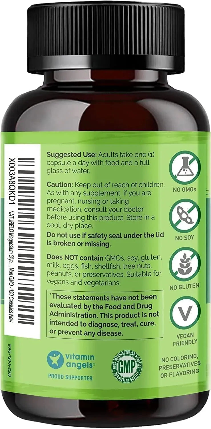 NATURELO - NATURELO Magnesium Glycinate Chelate 200Mg. 120 Capsulas - The Red Vitamin MX - Suplementos Alimenticios - {{ shop.shopifyCountryName }}