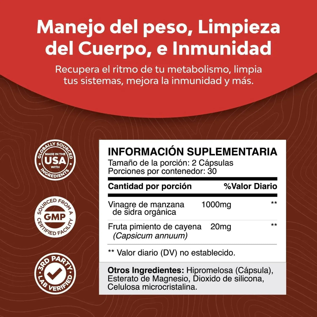 NATURES CRAFT - Natures Craft Apple Cider Vinegar Complex 60 Capsulas - The Red Vitamin MX - Suplementos Alimenticios - {{ shop.shopifyCountryName }}