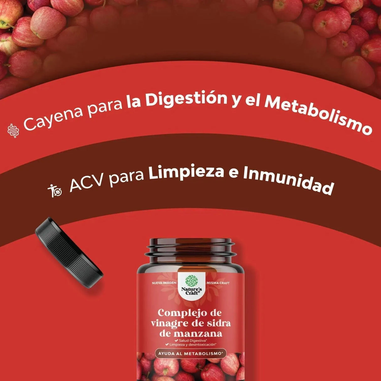 NATURES CRAFT - Natures Craft Apple Cider Vinegar Complex 60 Capsulas - The Red Vitamin MX - Suplementos Alimenticios - {{ shop.shopifyCountryName }}