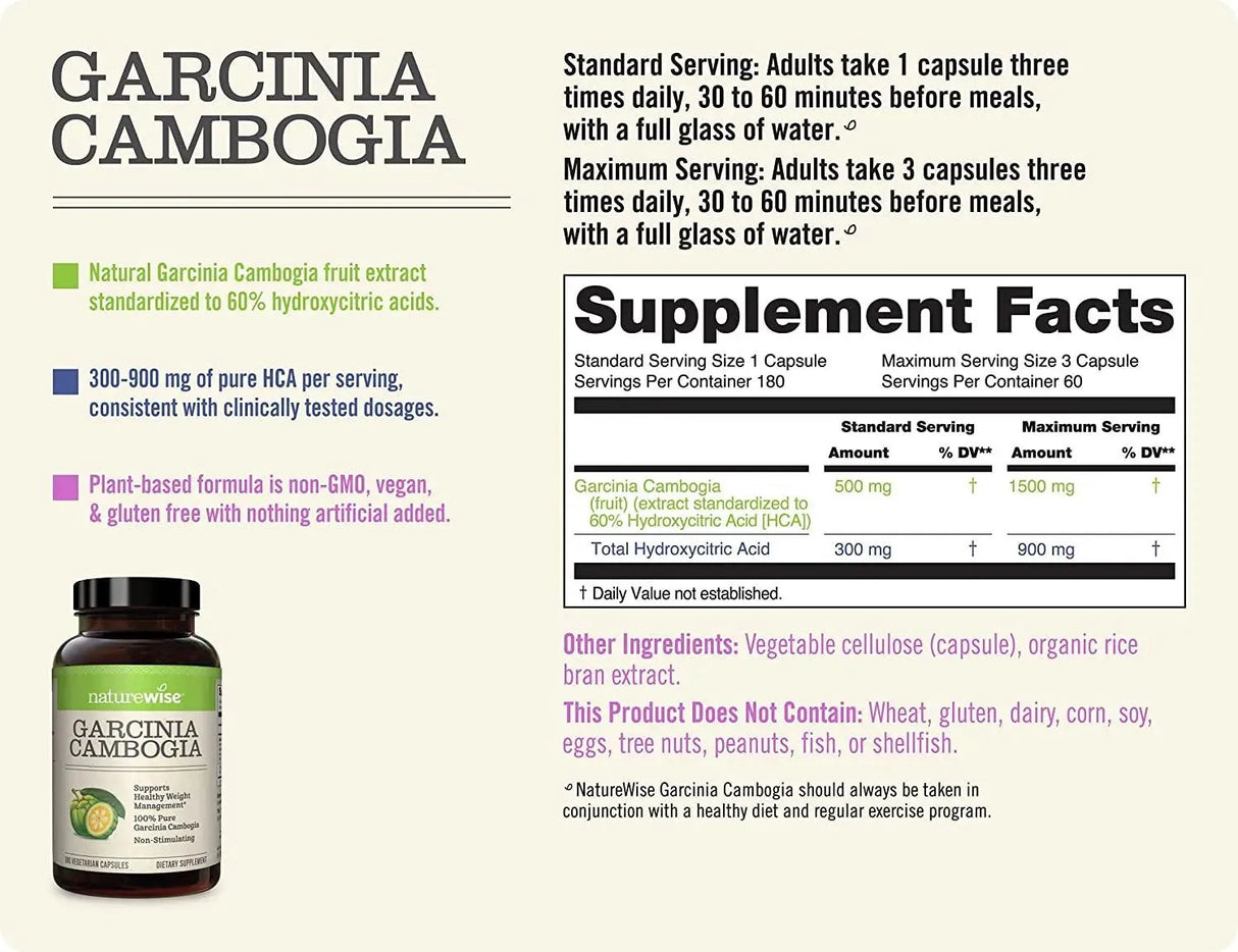 NATUREWISE - Naturewise Garcinia Cambogia 180 Capsulas - The Red Vitamin MX - Suplementos Alimenticios - {{ shop.shopifyCountryName }}