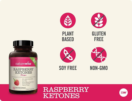 NATUREWISE - Naturewise Raspberry Ketones Plus+ 120 Capsulas - The Red Vitamin MX - Suplementos Alimenticios - {{ shop.shopifyCountryName }}