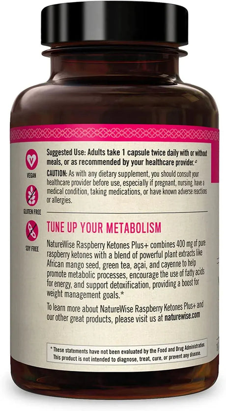 NATUREWISE - Naturewise Raspberry Ketones Plus+ 120 Capsulas - The Red Vitamin MX - Suplementos Alimenticios - {{ shop.shopifyCountryName }}