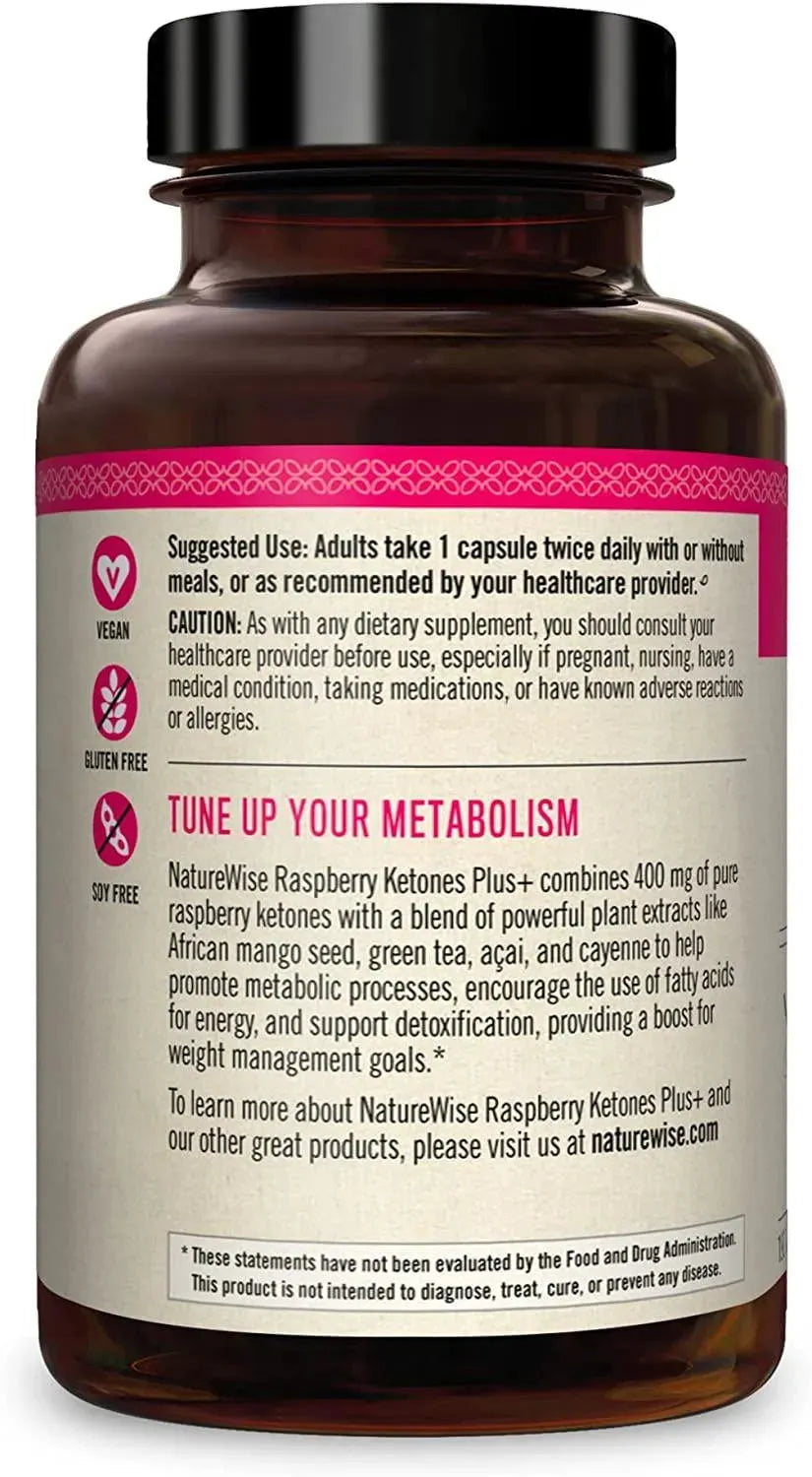 NATUREWISE - Naturewise Raspberry Ketones Plus+ 120 Capsulas - The Red Vitamin MX - Suplementos Alimenticios - {{ shop.shopifyCountryName }}