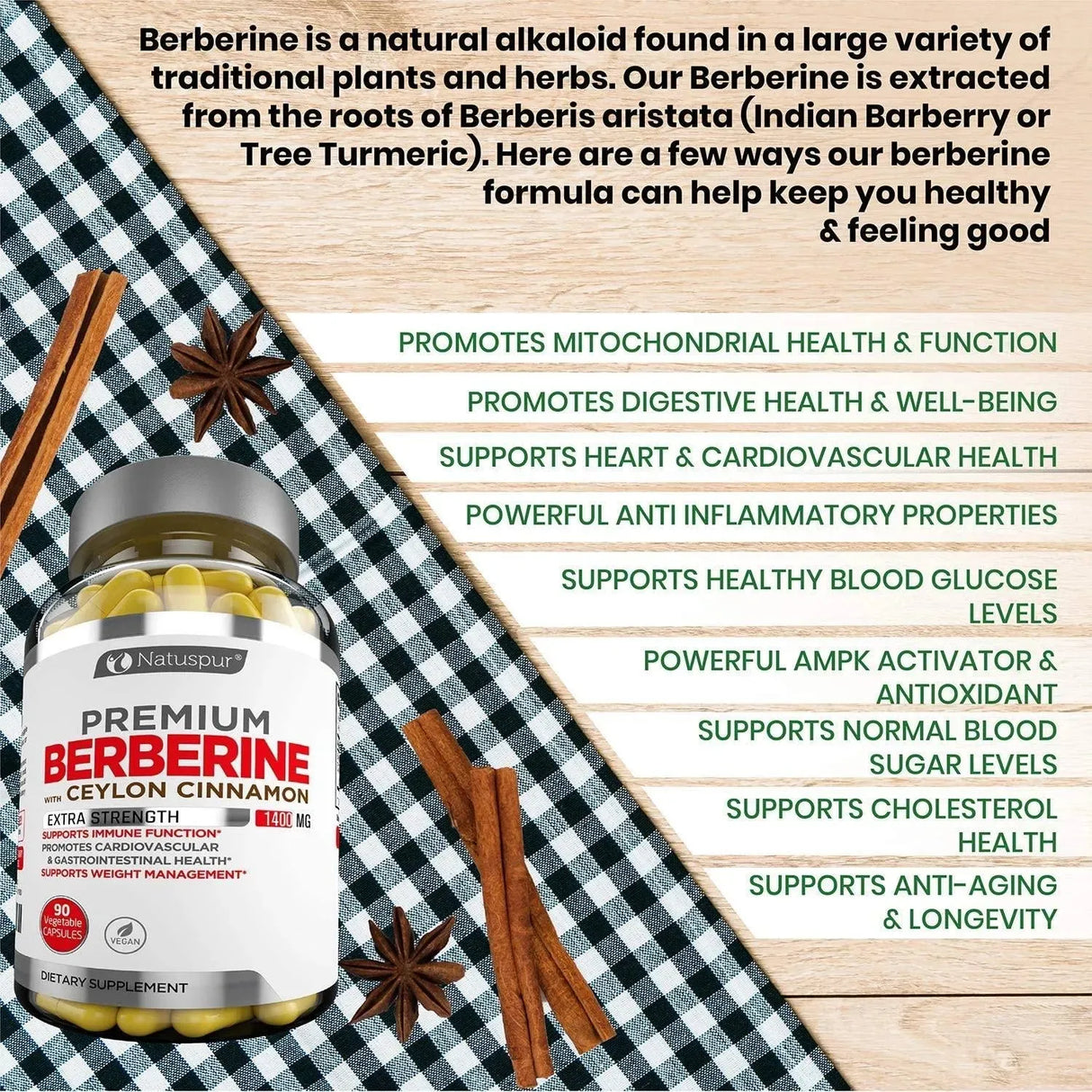 NATUSPUR - Natuspur Premium Berberine+Ceylon Cinnamon 1400Mg. 90 Capsulas - The Red Vitamin MX - Suplementos Alimenticios - {{ shop.shopifyCountryName }}