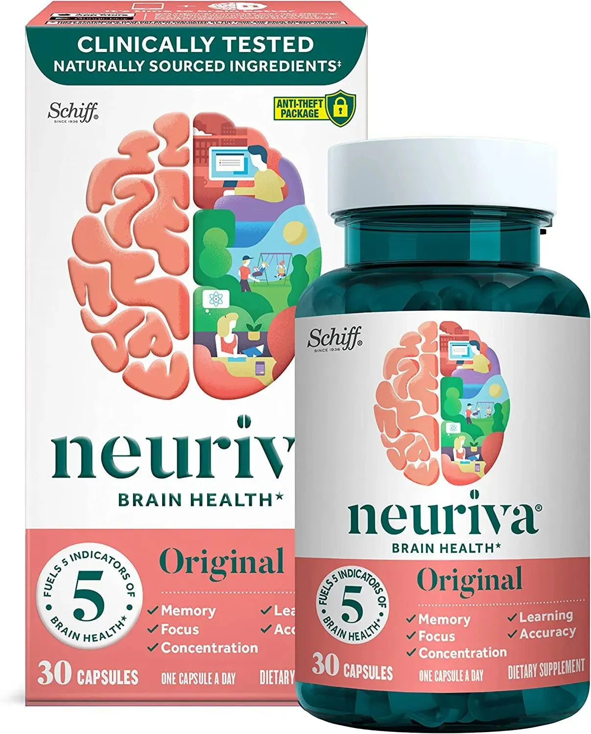 NEURIVA - Neuriva Brain Health Original Brain Supplement For Memory 30 Capsulas - The Red Vitamin MX - Suplementos Alimenticios - {{ shop.shopifyCountryName }}