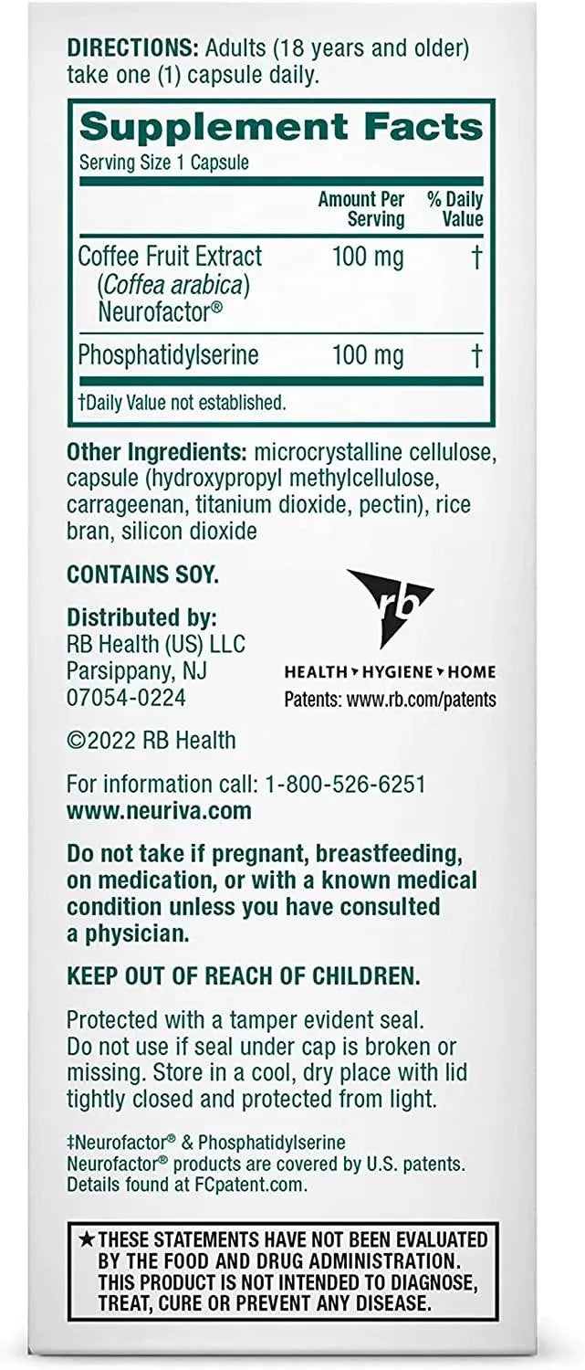 NEURIVA - Neuriva Brain Health Original Brain Supplement For Memory 30 Capsulas - The Red Vitamin MX - Suplementos Alimenticios - {{ shop.shopifyCountryName }}