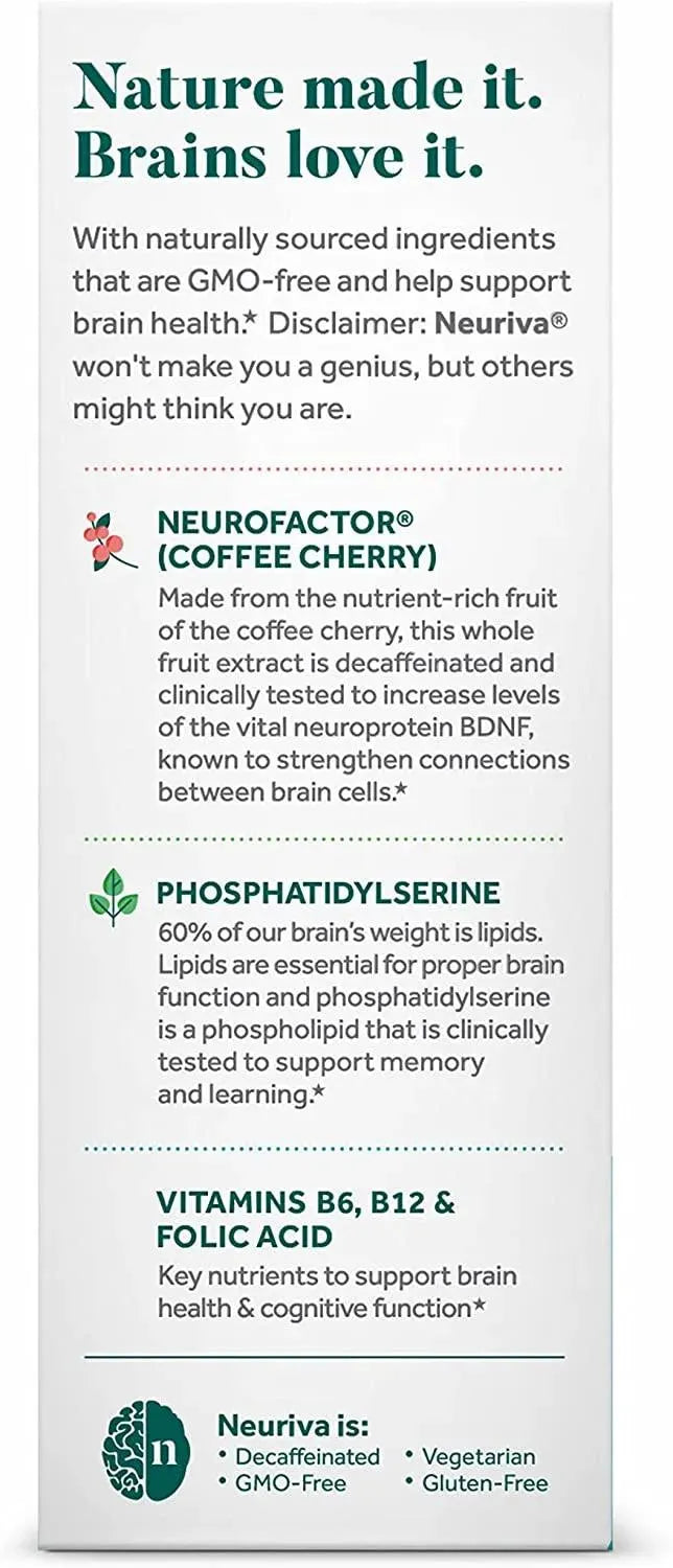 NEURIVA - Neuriva Brain Health Plus Brain Supplement For Memory 30 Capsulas - The Red Vitamin MX - Suplementos Alimenticios - {{ shop.shopifyCountryName }}