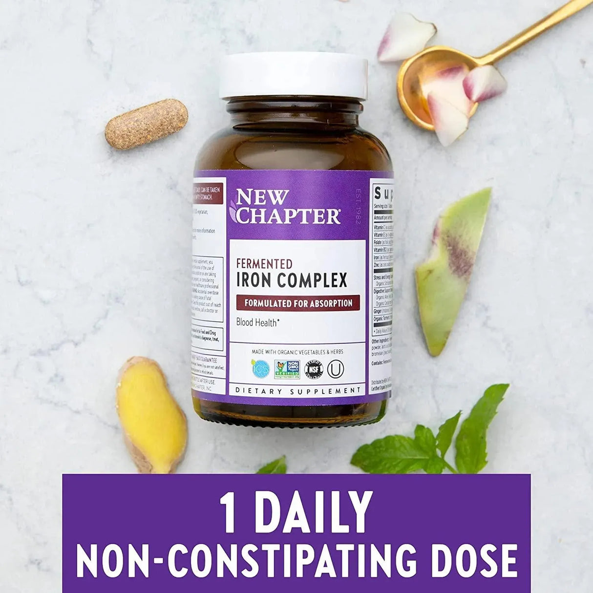NEW CHAPTER - New Chapter Fermented Iron Complex 60 Tabletas - The Red Vitamin MX - Suplementos Alimenticios - {{ shop.shopifyCountryName }}