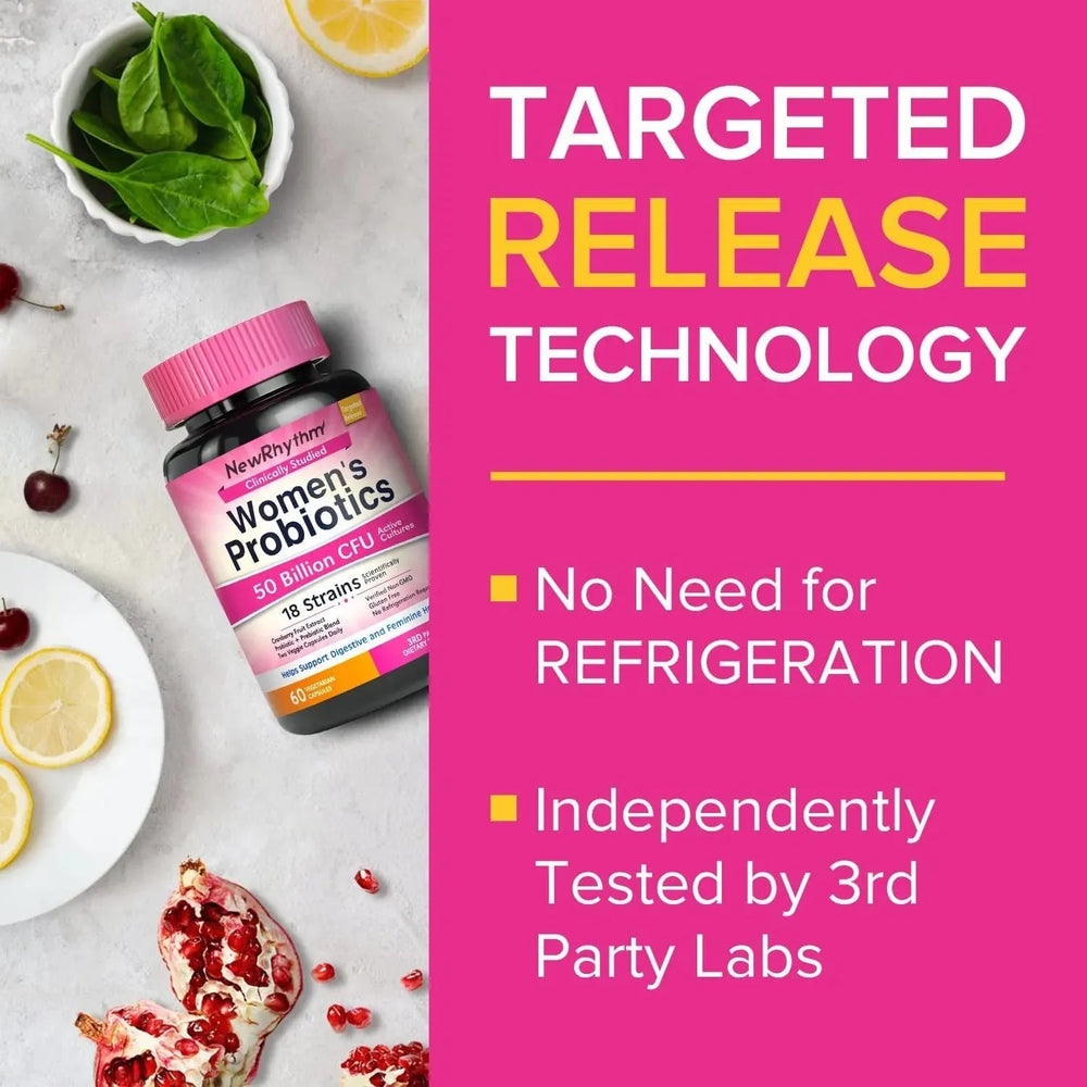 NEWRHYTHM - NewRhythm Women's Probiotics 50 Billion CFU 18 Strains 60 Capsulas - The Red Vitamin MX - Suplementos Alimenticios - {{ shop.shopifyCountryName }}