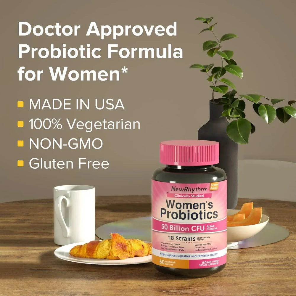 NEWRHYTHM - NewRhythm Women's Probiotics 50 Billion CFU 18 Strains 60 Capsulas - The Red Vitamin MX - Suplementos Alimenticios - {{ shop.shopifyCountryName }}