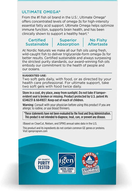 NORDIC NATURALS - Nordic Naturals Ultimate Omega 90 Capsulas Blandas - The Red Vitamin MX - Suplementos Alimenticios - {{ shop.shopifyCountryName }}