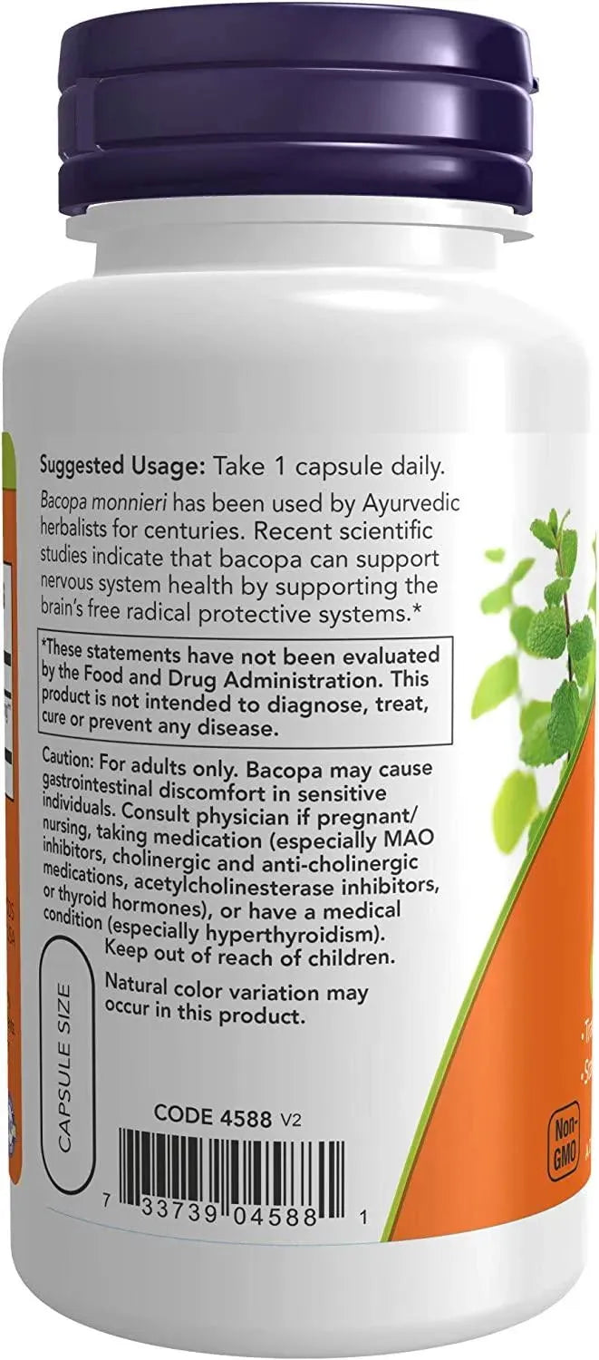 NOW SUPPLEMENTS - NOW Supplements Bacopa Extract 450Mg. 90 Capsulas - The Red Vitamin MX - Suplementos Alimenticios - {{ shop.shopifyCountryName }}