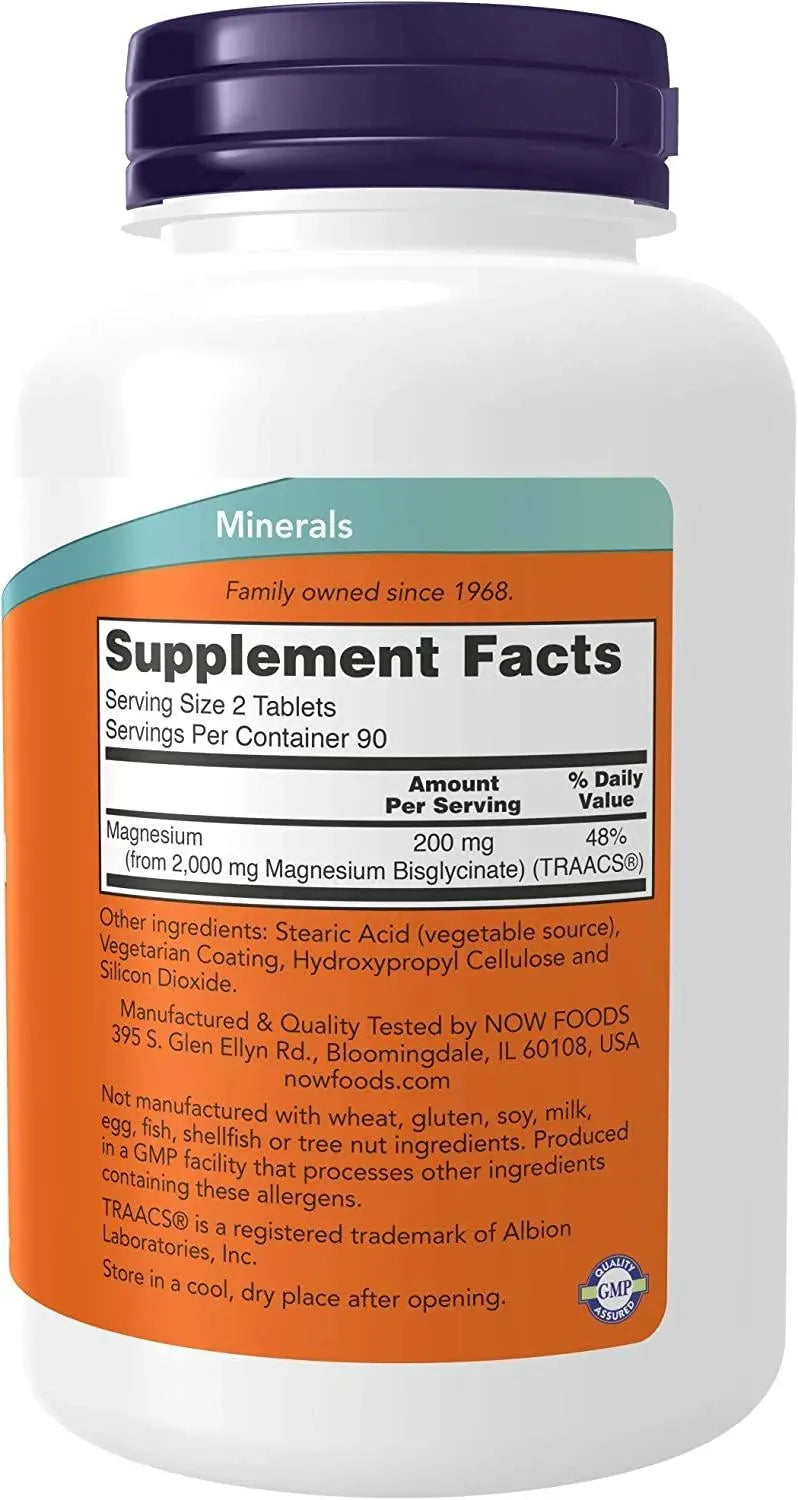 NOW SUPPLEMENTS - NOW Supplements Magnesium Glycinate 180 Tabletas - The Red Vitamin MX - Suplementos Alimenticios - {{ shop.shopifyCountryName }}