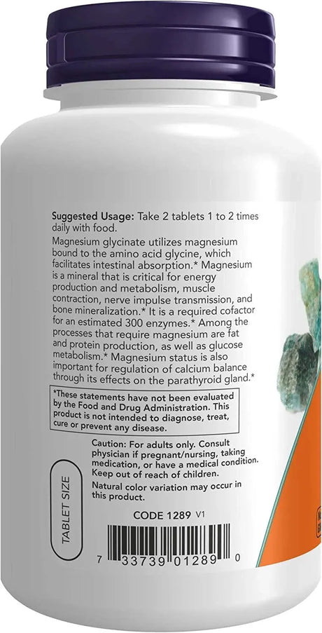 NOW SUPPLEMENTS - NOW Supplements Magnesium Glycinate 180 Tabletas - The Red Vitamin MX - Suplementos Alimenticios - {{ shop.shopifyCountryName }}