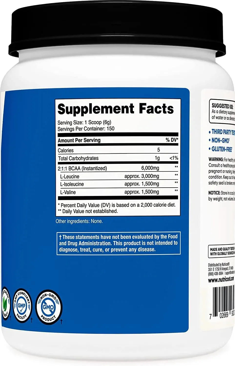 NUTRICOST - Nutricost BCAA 900Gr. 150 Servicios - The Red Vitamin MX - Suplementos Alimenticios - {{ shop.shopifyCountryName }}