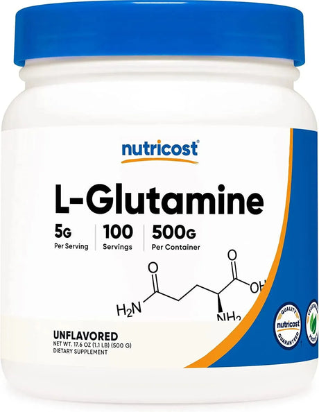 NUTRICOST - Nutricost L-Glutamine Powder Unflavored 500G. - The Red Vitamin MX - Suplementos Alimenticios - {{ shop.shopifyCountryName }}