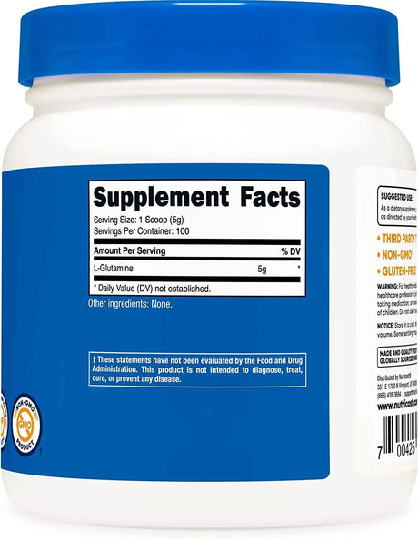 NUTRICOST - Nutricost L-Glutamine Powder Unflavored 500G. - The Red Vitamin MX - Suplementos Alimenticios - {{ shop.shopifyCountryName }}