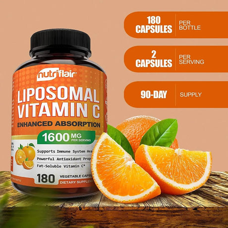 NUTRIFLAIR - Nutriflair Liposomal Vitamin C 1600Mg. 180 Capsulas - The Red Vitamin MX - Suplementos Alimenticios - {{ shop.shopifyCountryName }}