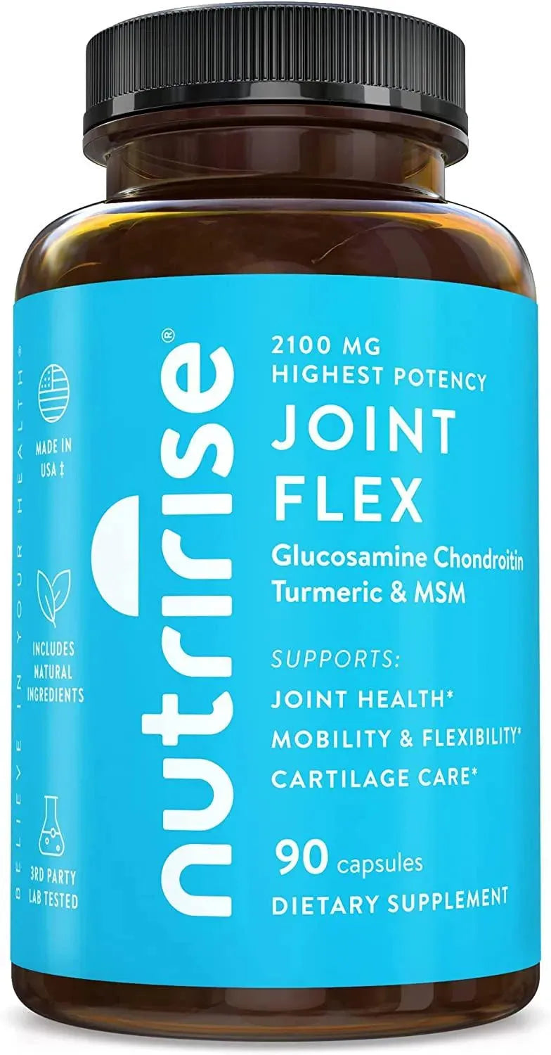 NUTRIRISE - NutriRise Glucosamine Chondroitin Quercetin & MSM with Turmeric Curcumin 2100mg Triple Strength Joint Support Supplement 90 Capsulas - The Red Vitamin MX - Suplementos Alimenticios - {{ shop.shopifyCountryName }}