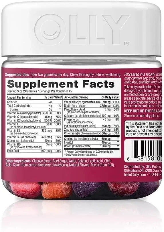 OLLY - OLLY The Perfect Womens Multivitamin 90 Gomitas Suministro 45 Dias - The Red Vitamin MX - Suplementos Alimenticios - {{ shop.shopifyCountryName }}