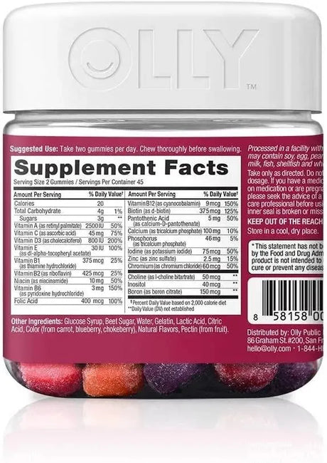 OLLY - OLLY The Perfect Womens Multivitamin 90 Gomitas Suministro 45 Dias - The Red Vitamin MX - Suplementos Alimenticios - {{ shop.shopifyCountryName }}