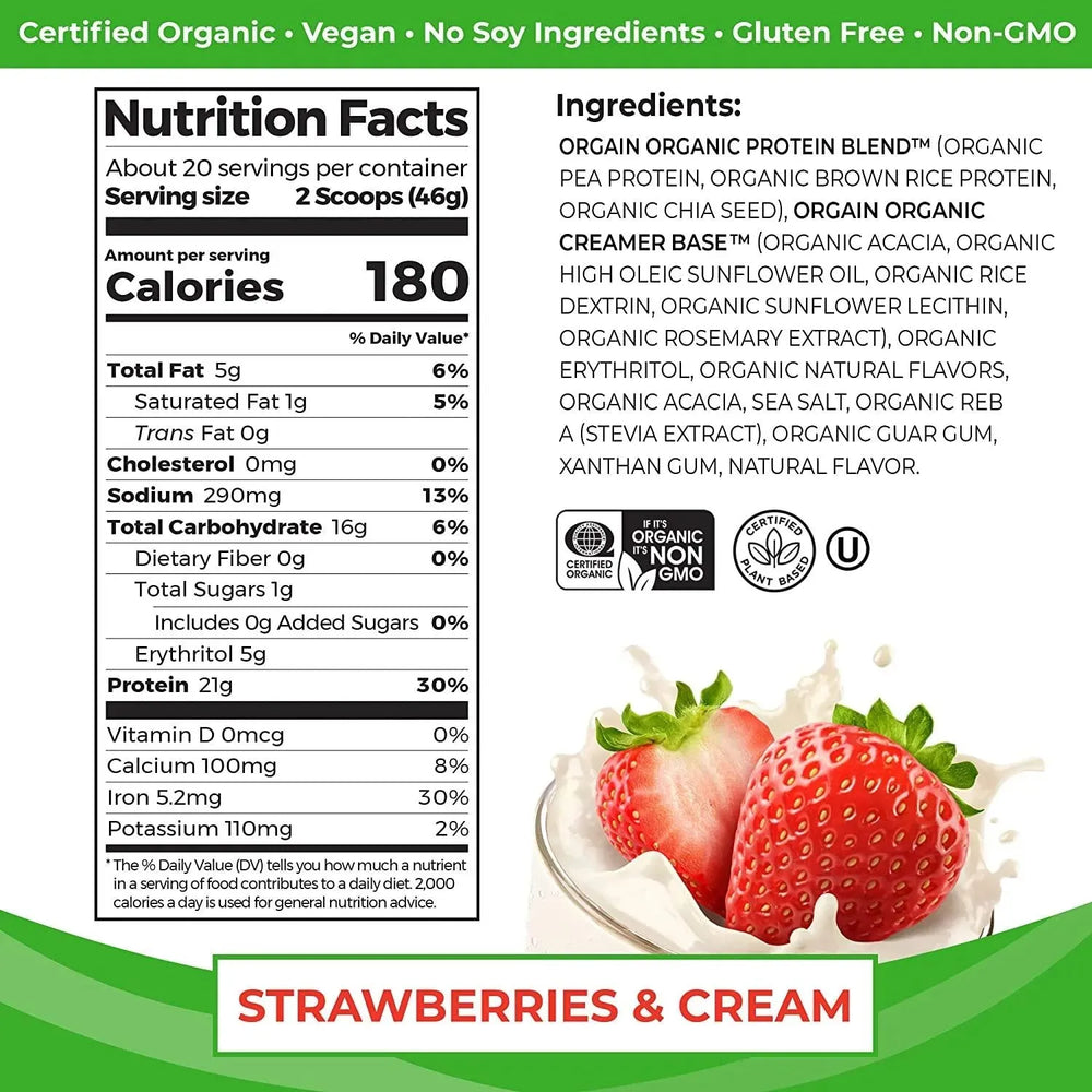 ORGAIN - Orgain Organic Vegan Protein Powder 2.03Lb - The Red Vitamin MX - Suplementos Alimenticios - {{ shop.shopifyCountryName }}