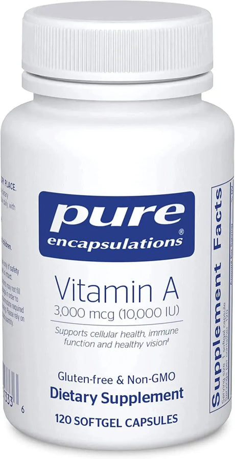 PURE ENCAPSULATIONS - Pure Encapsulations Vitamin A 10,000IU 120 Capsulas Blandas - The Red Vitamin MX - Suplementos Alimenticios - {{ shop.shopifyCountryName }}