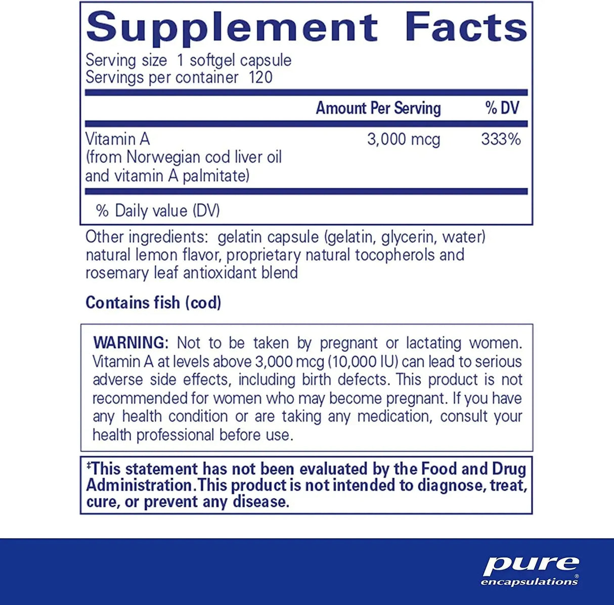 PURE ENCAPSULATIONS - Pure Encapsulations Vitamin A 10,000IU 120 Capsulas Blandas - The Red Vitamin MX - Suplementos Alimenticios - {{ shop.shopifyCountryName }}