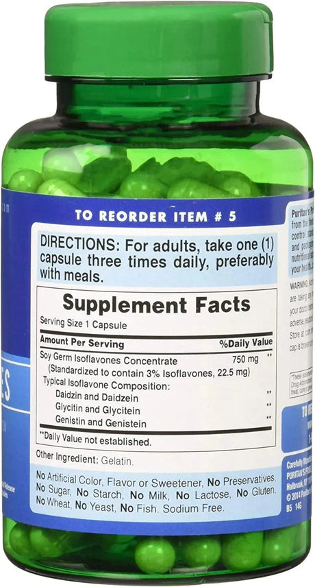 PURITAN'S PRIDE - Puritan's Pride Soy Isoflavones 750Mg. 120 Capsulas - The Red Vitamin MX - Suplementos Alimenticios - {{ shop.shopifyCountryName }}