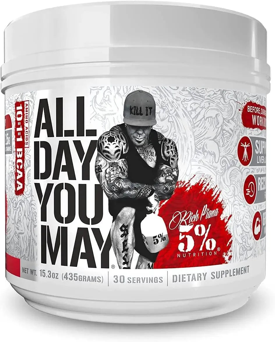 RICH PIANA 5% - Rich Piana 5% Nutrition All Day You May 30 Servicios - The Red Vitamin MX - Suplementos Alimenticios - {{ shop.shopifyCountryName }}