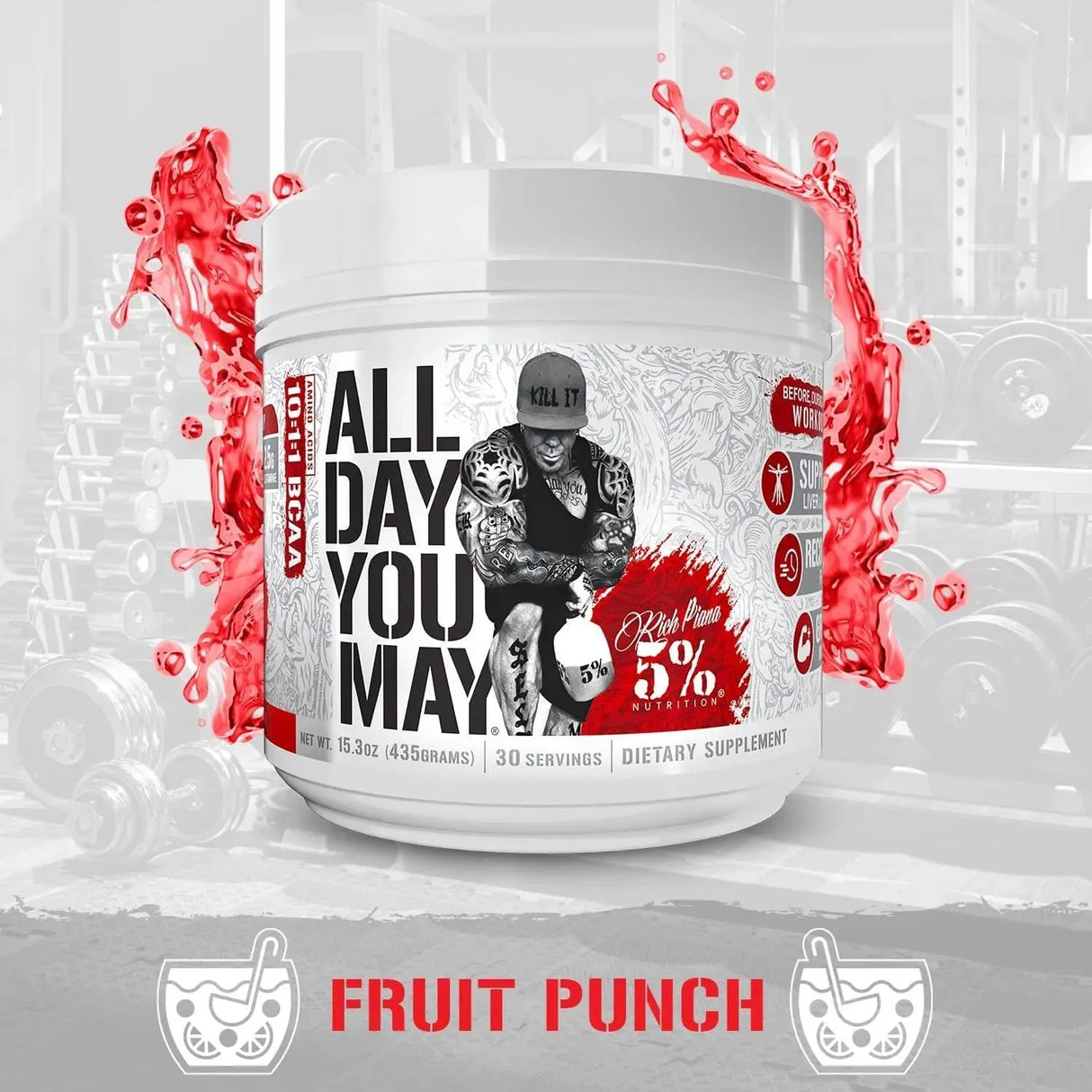 RICH PIANA 5% - Rich Piana 5% Nutrition All Day You May 30 Servicios - The Red Vitamin MX - Suplementos Alimenticios - {{ shop.shopifyCountryName }}