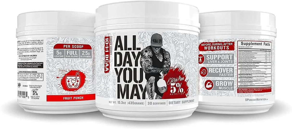 RICH PIANA 5% - Rich Piana 5% Nutrition All Day You May 30 Servicios - The Red Vitamin MX - Suplementos Alimenticios - {{ shop.shopifyCountryName }}