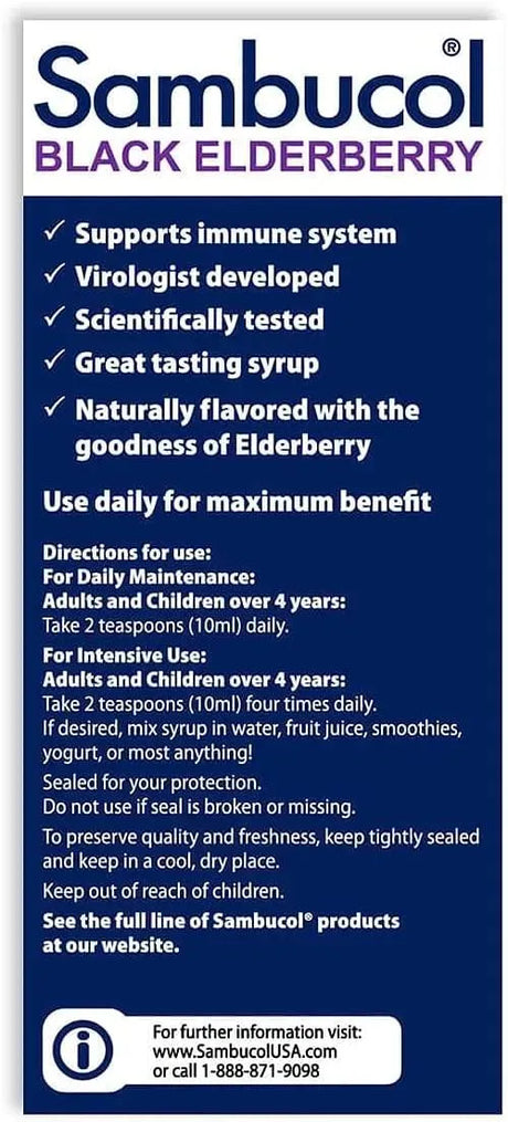 SAMBUCOL - Sambucol Black Elderberry Jarabe 7.8Oz. - The Red Vitamin MX - Suplementos Alimenticios - {{ shop.shopifyCountryName }}
