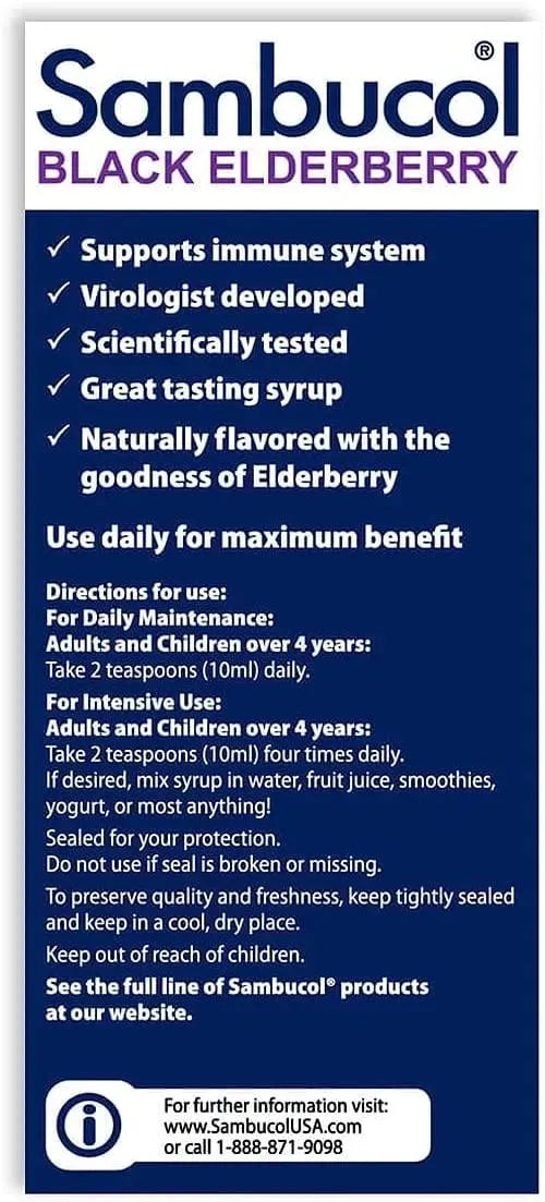 SAMBUCOL - Sambucol Black Elderberry Jarabe 7.8Oz. - The Red Vitamin MX - Suplementos Alimenticios - {{ shop.shopifyCountryName }}