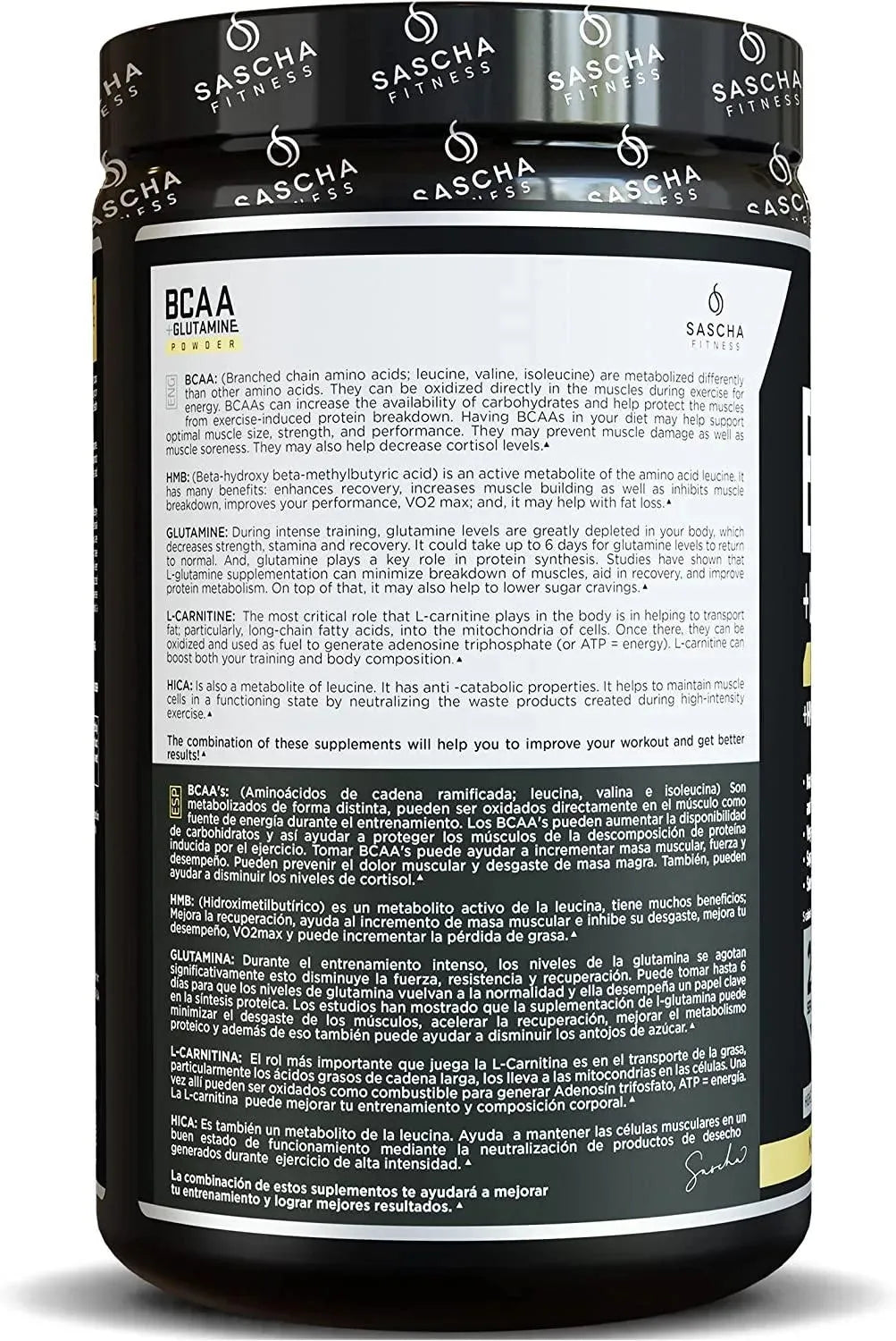 SASCHA FITNESS - Sascha Fitness BCAA + Glutamine Powder 12.8Oz. - The Red Vitamin MX - Suplementos Alimenticios - {{ shop.shopifyCountryName }}