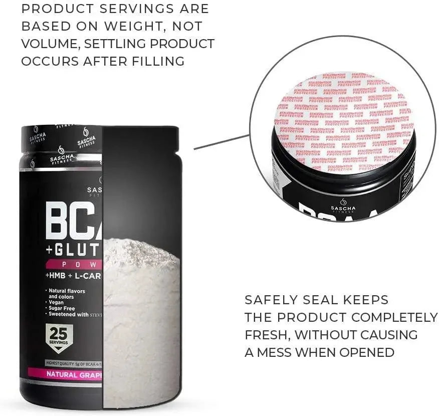 SASCHA FITNESS - Sascha Fitness BCAA + Glutamine Powder 12.8Oz. - The Red Vitamin MX - Suplementos Alimenticios - {{ shop.shopifyCountryName }}
