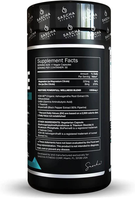 SASCHA FITNESS - Sascha Fitness Restore Cortisol Night Support 120 Capsulas - The Red Vitamin MX - Suplementos Alimenticios - {{ shop.shopifyCountryName }}