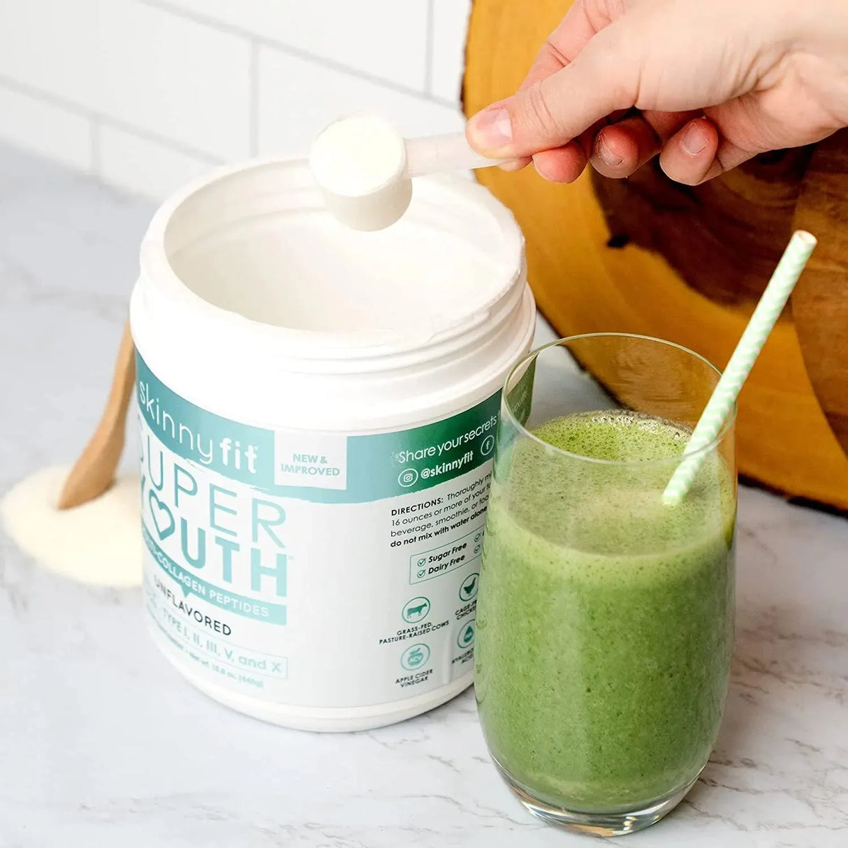 SKINNYFIT - SkinnyFit Super Youth Multi-Collagen Peptides Plus Apple Cider Vinegar, Hyaluronic Acid, & Vitamin C 15.8Oz. - The Red Vitamin MX - Suplementos Alimenticios - {{ shop.shopifyCountryName }}