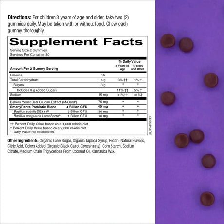 SMARTYPANTS - SmartyPants Kids Probiotic Immunity Gummies Grape 60 Gomitas - The Red Vitamin MX - Suplementos Alimenticios - {{ shop.shopifyCountryName }}