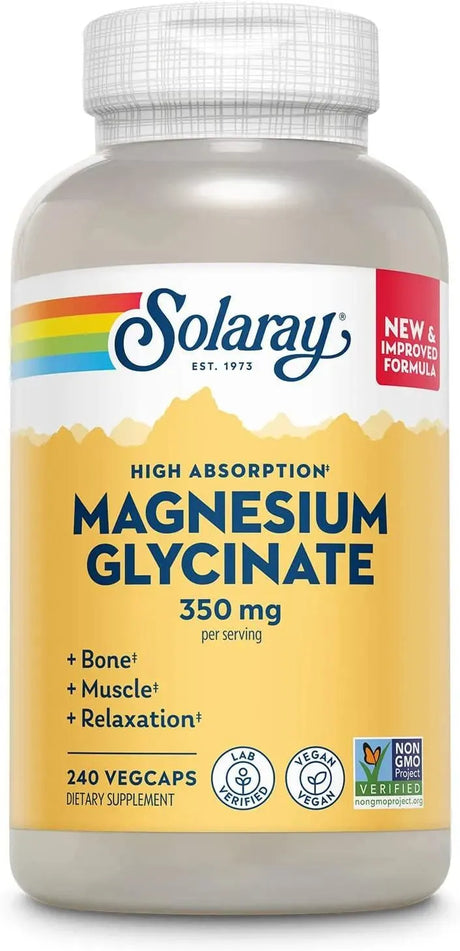 SOLARAY - Solaray Magnesium Glycinate 350Mg. 240 Capsulas - The Red Vitamin MX - Suplementos Alimenticios - {{ shop.shopifyCountryName }}