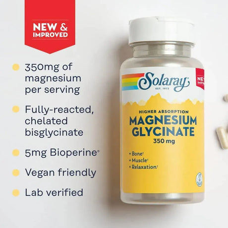 SOLARAY - Solaray Magnesium Glycinate 350Mg. 240 Capsulas - The Red Vitamin MX - Suplementos Alimenticios - {{ shop.shopifyCountryName }}