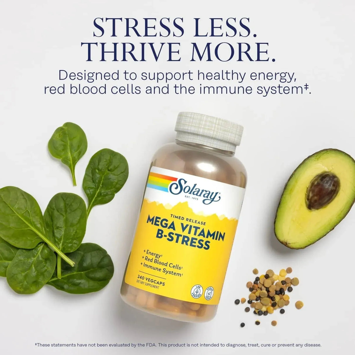 SOLARAY - Solaray Mega Vitamin B-Stress 240 Capsulas - The Red Vitamin MX - Suplementos Alimenticios - {{ shop.shopifyCountryName }}