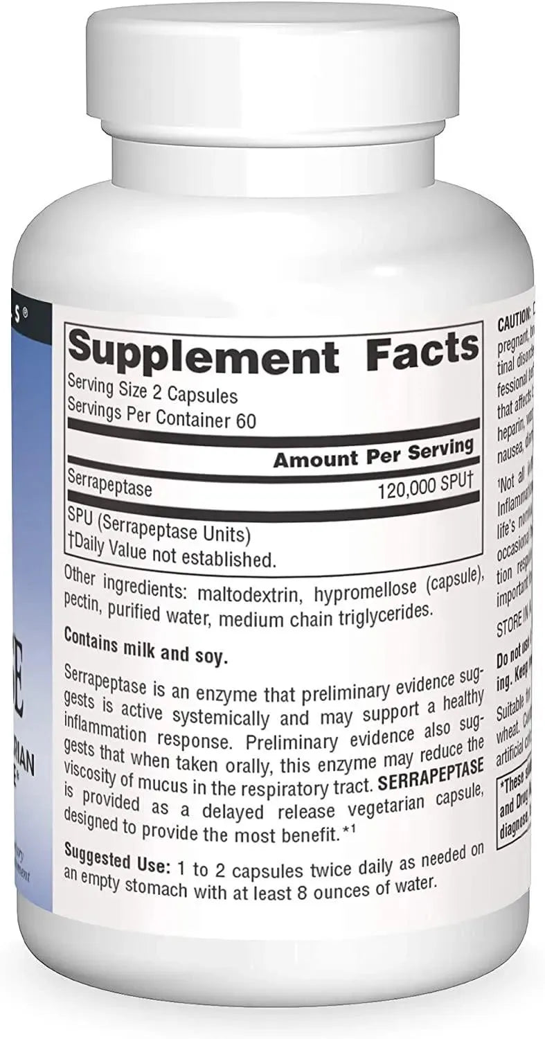 SOURCE NATURALS - Source Naturals Serrapeptase 120,000 SPU 120 Capsulas - The Red Vitamin MX - Suplementos Alimenticios - {{ shop.shopifyCountryName }}
