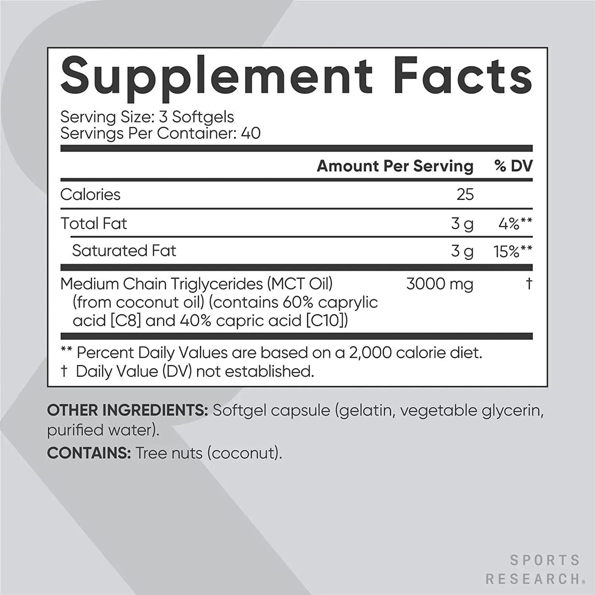 SPORTS RESEARCH - Sports Research Keto MCT Oil 120 Capsulas - The Red Vitamin MX - Suplementos Alimenticios - {{ shop.shopifyCountryName }}